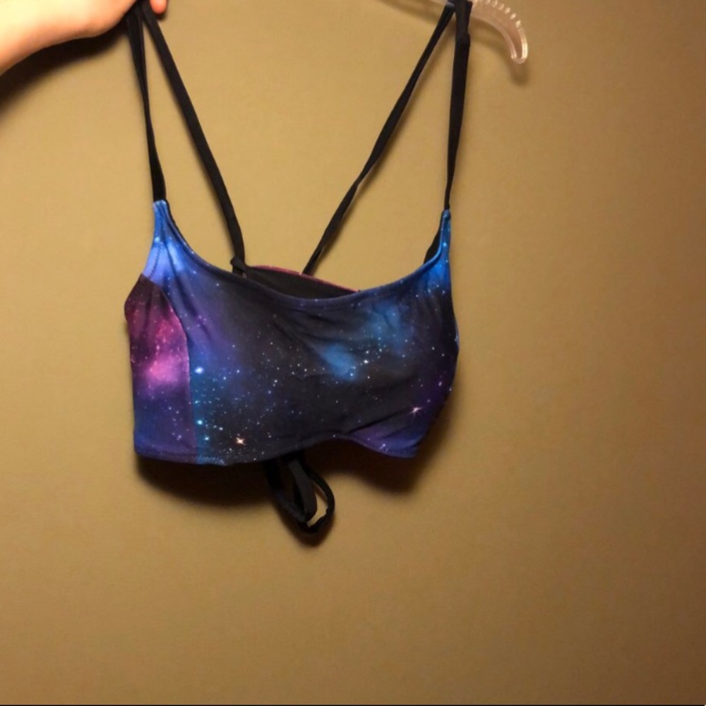Reversible Galaxy or Black Bikini Top